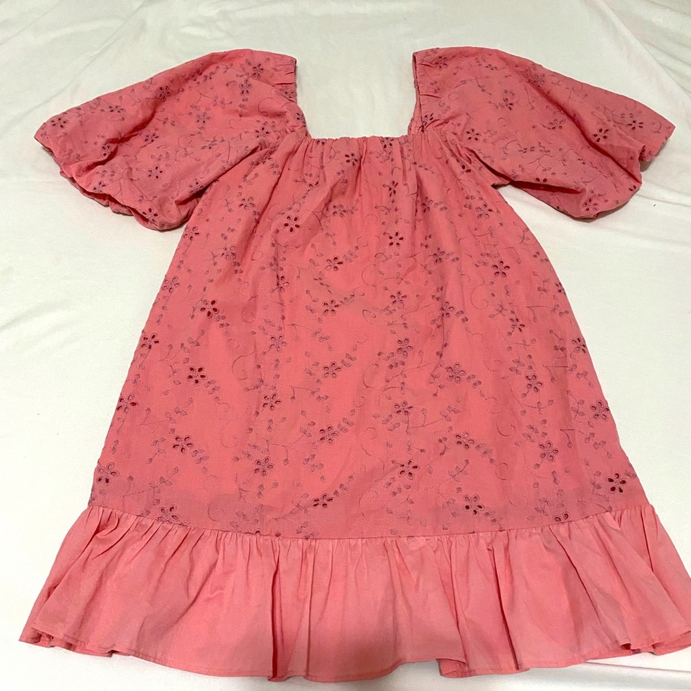 Pink Zara eyelet dress, small